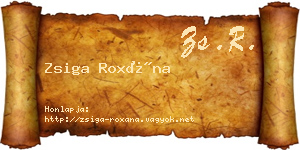 Zsiga Roxána névjegykártya