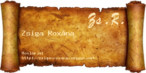 Zsiga Roxána névjegykártya